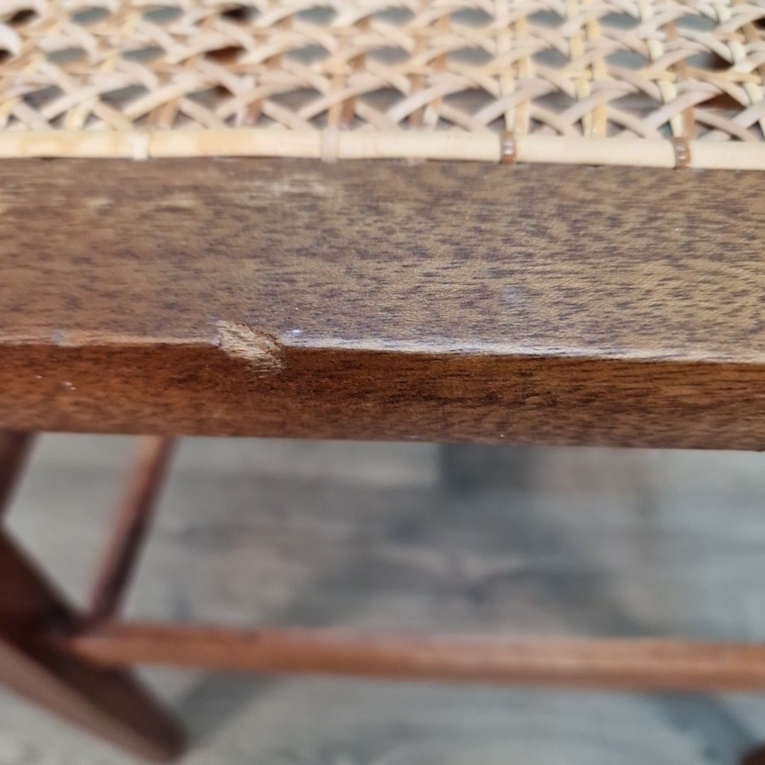 Antique Cane Bedroom Chair Edwardian Hallway Desk Seat Solid Wood Vintage photo 80.0