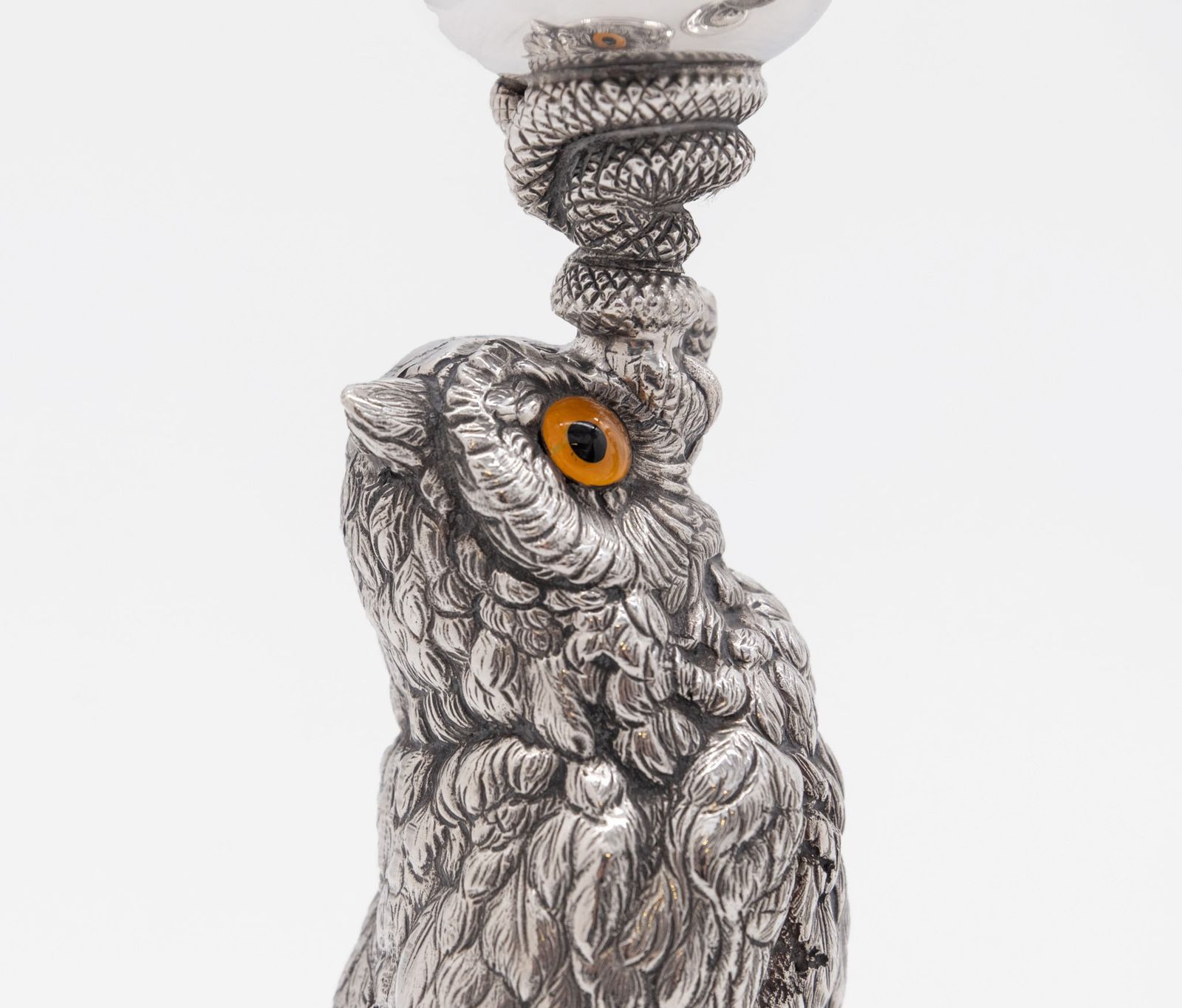 Pair Of 1920s Silver Plated Owl Candlesticks By Joseph Rodgers Sheffield photo Home Decor