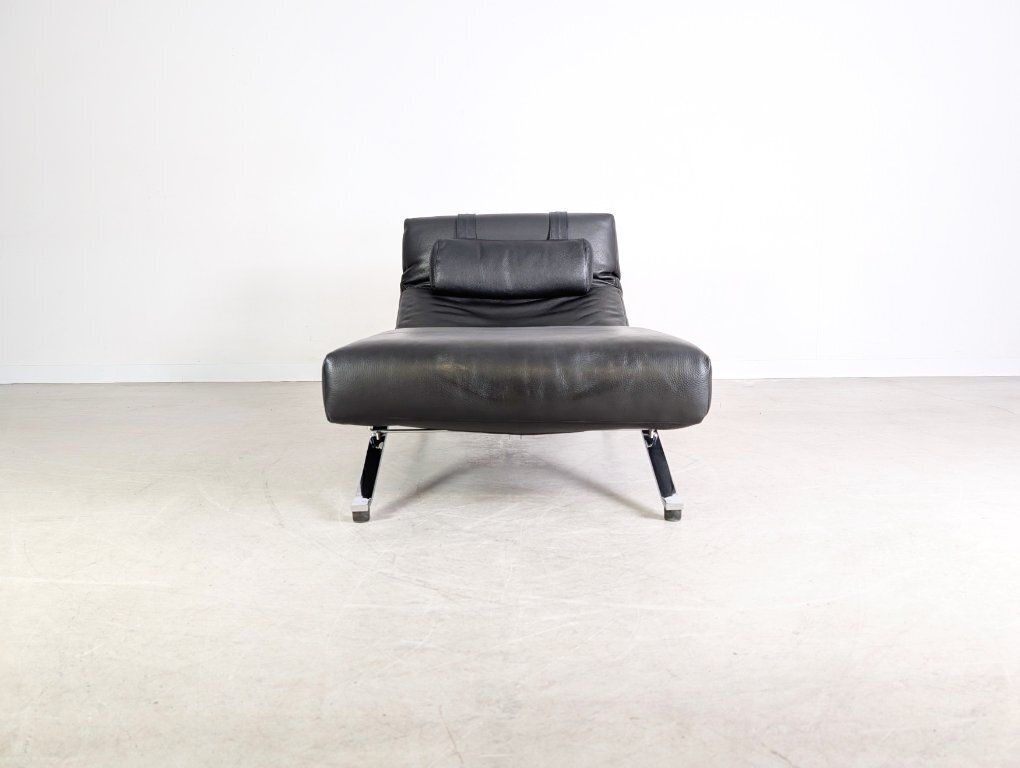 Original Niels Eilersen Armchair Jens Juul Lounger Leather Black 1980 photo for sale