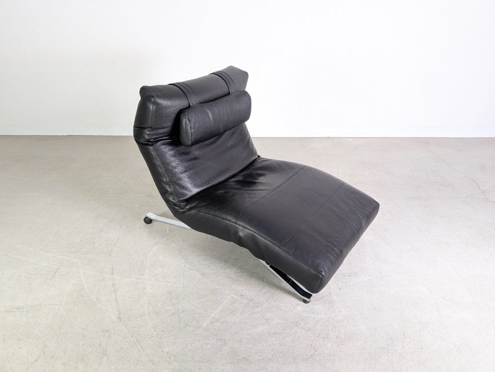 photo vinterior Original Niels Eilersen Armchair Jens Juul Lounger Leather Black 1980