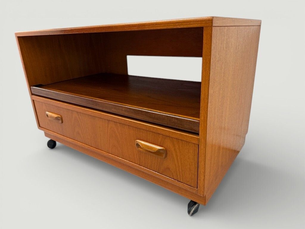 Vintage G Plan Fresco Media Tv Cabinet On Wheels photo Furniture
