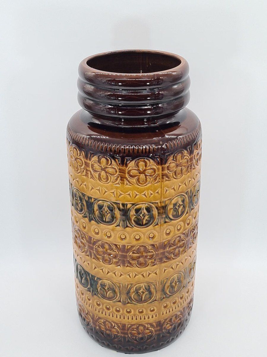 Ceramic 289 47 Vase With Relief Decor From Scheurich Keramik, West Germany, 1970s photo vinterior