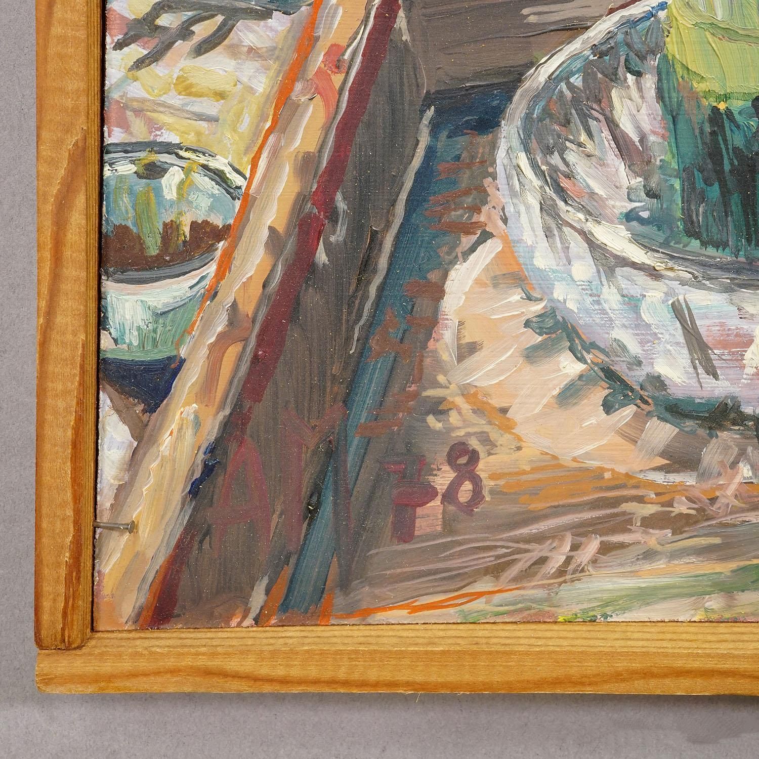 Alexander Michael Oil Painting Of Cyclamen (Alpenveilchen), 1978 photo vinterior