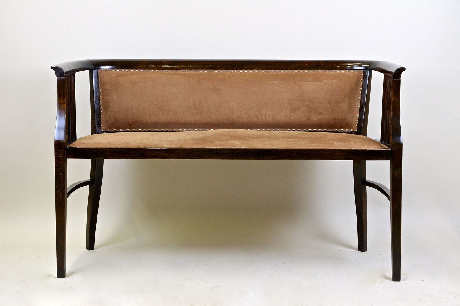 20th Century Art Nouveau Bench   Bentwood, Newly Upholstered, Austria Circa 1910 photo furniture