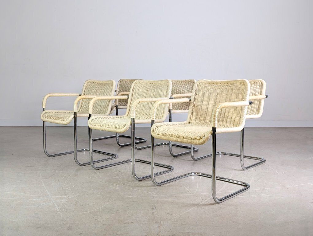 Set Of 6 Original Tecta D41 Cantilever Chairs Bauhaus Style Light Design photo furniture