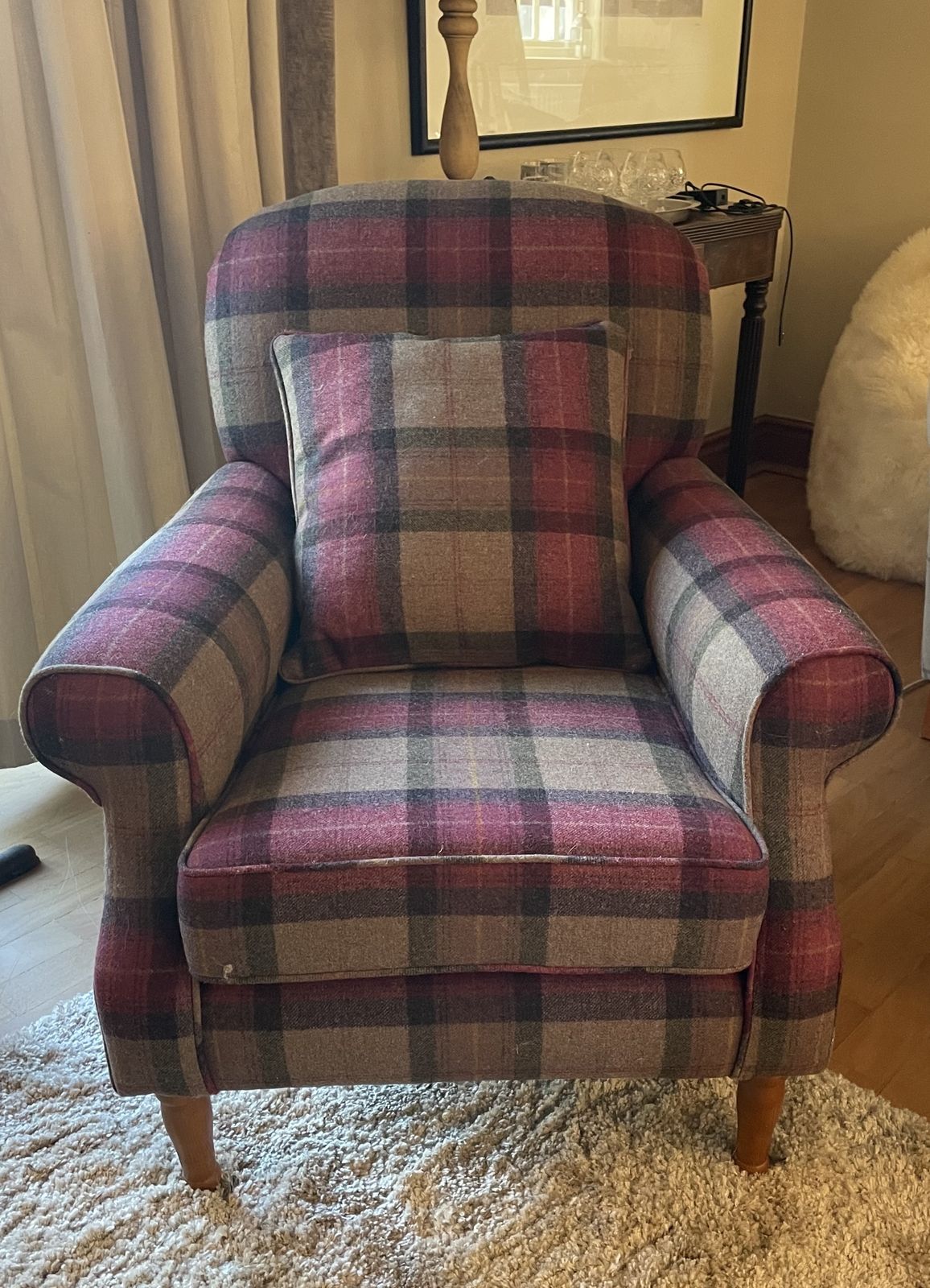 Finchley Armchair From Laura Ashley In Deep Tartan Wool