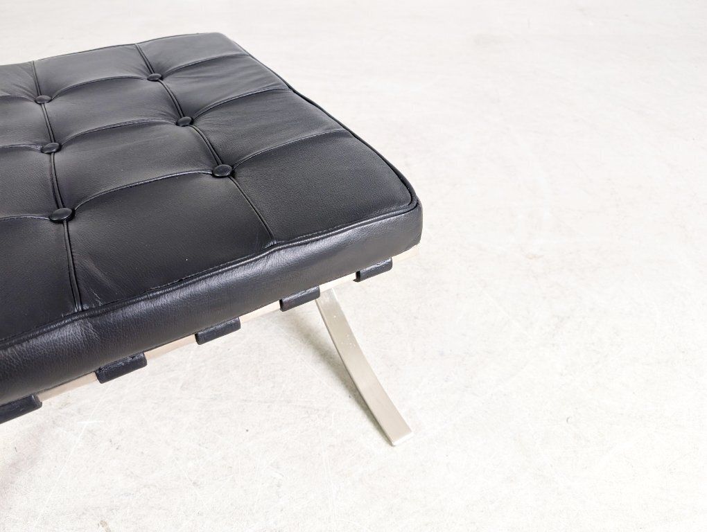 Knoll International Barcelona Stool Mies Van Der Rohe Leather Black photo buy