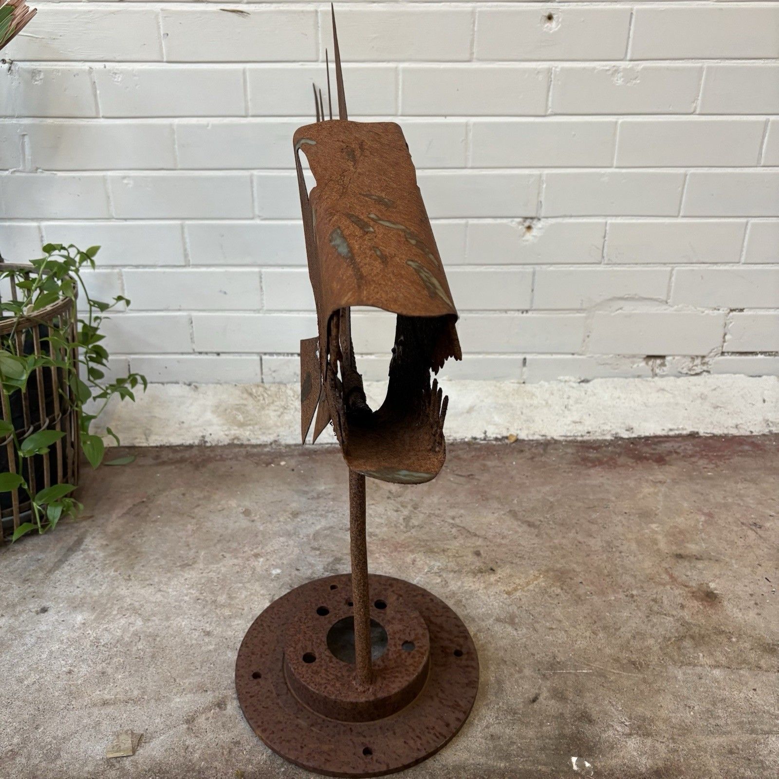 A Hand Made, One Of A Kind Scrap Metal Piranha Sculpture. photo Art