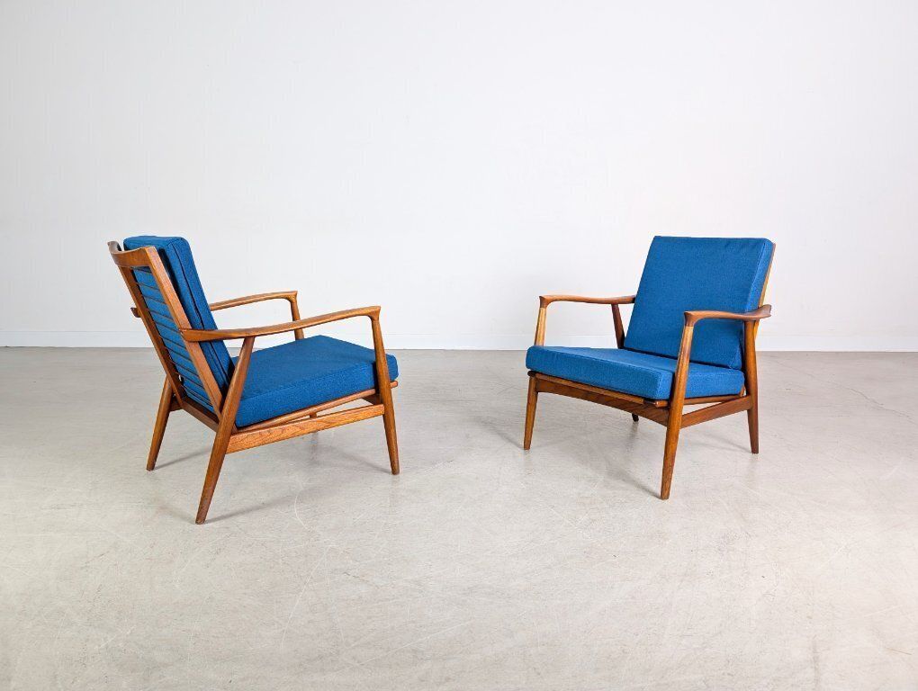 2x Original Midcentury Armchairs Teak Vintage Easy Chair photo buy