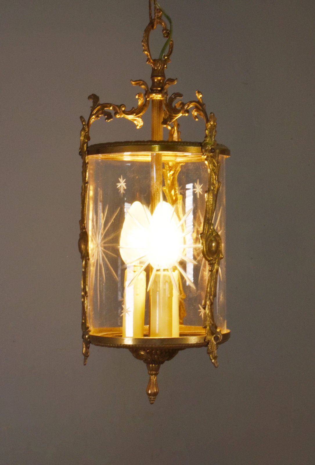 French Antique Cut Glass Hall Lantern Louis XVI Style photo Lighting