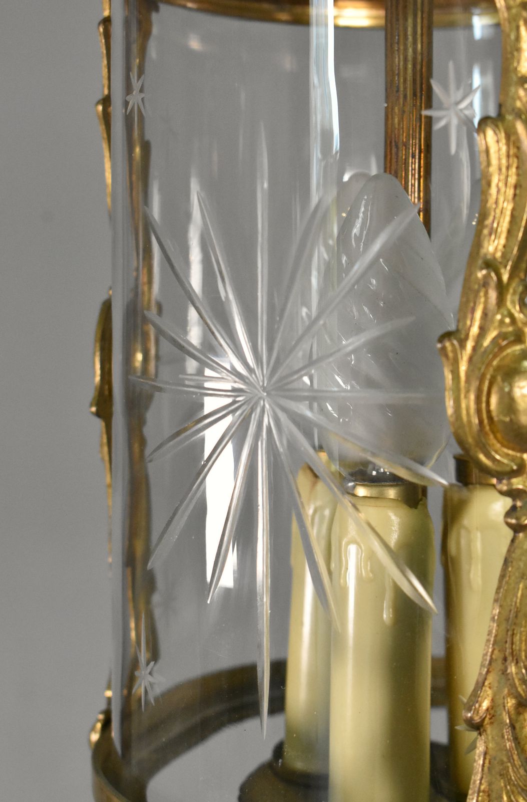 photo for sale French Antique Cut Glass Hall Lantern Louis XVI Style