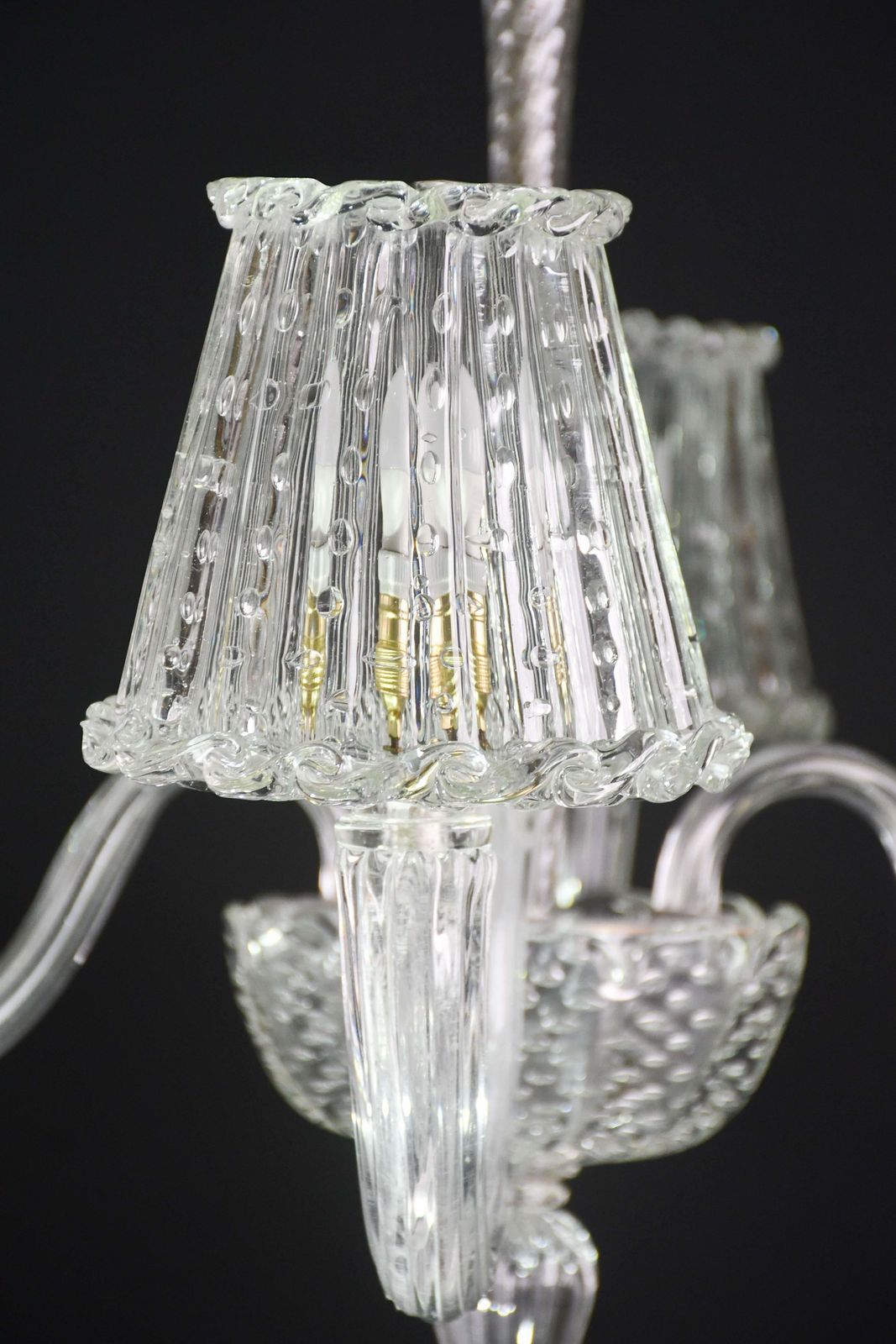 Luxury Art Decò Barovier E Toso Chandelier, Murano "Bubble" Glass, 1950s photo 6346.0