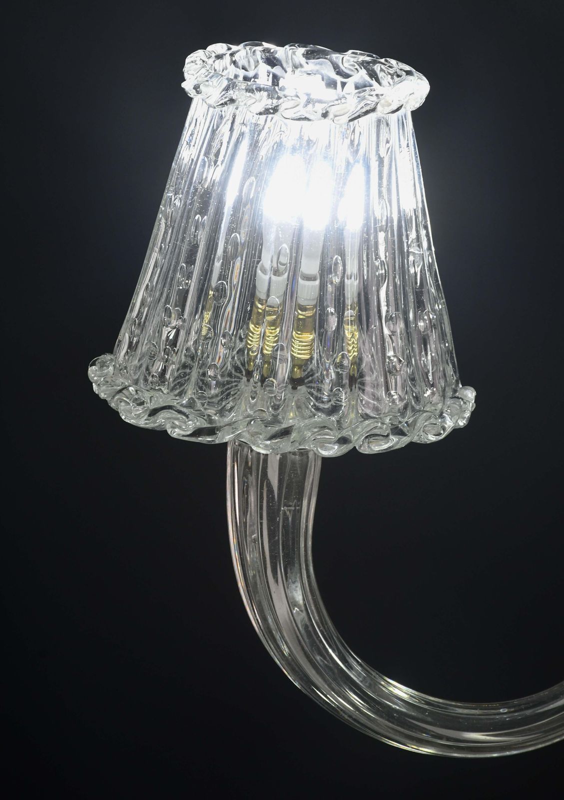 photo vinterior Luxury Art Decò Barovier E Toso Chandelier, Murano "Bubble" Glass, 1950s