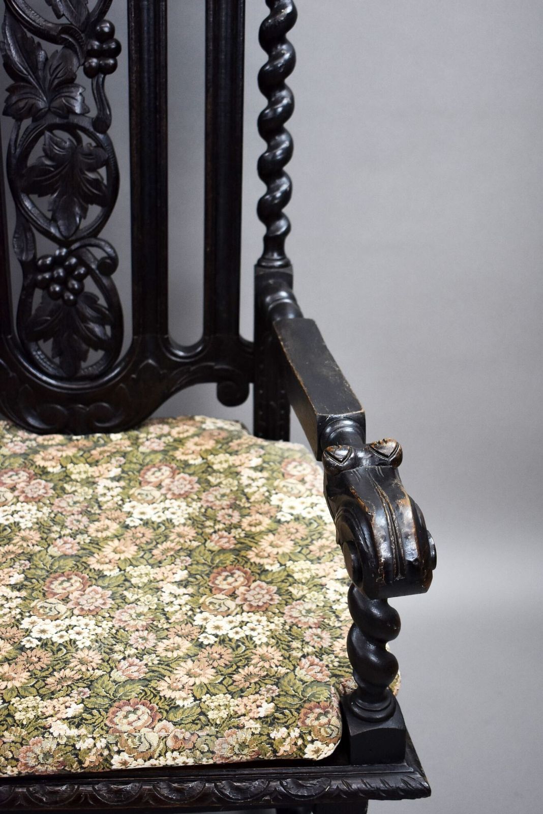 photo for sale Near Pair Late 19th Century Carved Throne Chairs