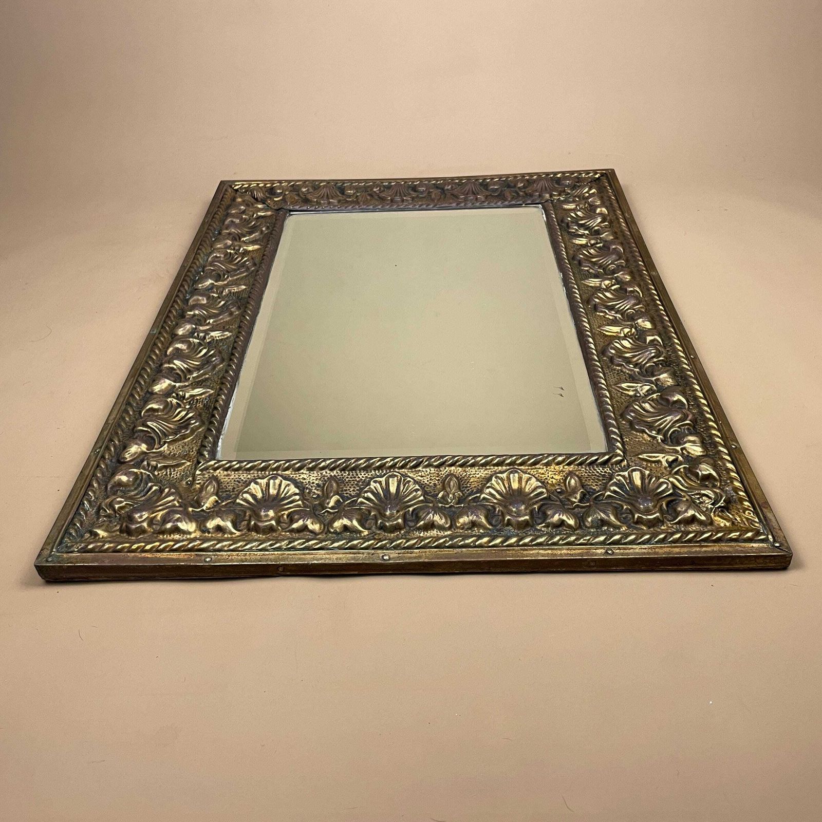 Ornate Gold Wall Mirror Portrait Rectangle Metal Frame Bevelled Glass Baroque Rococo Style Hollywood Regency Hallway Living Room photo furniture