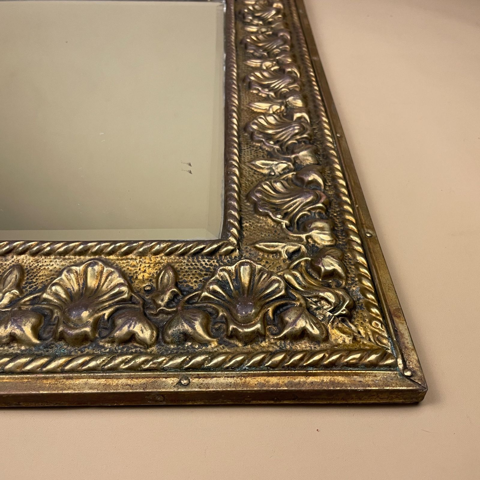 Ornate Gold Wall Mirror Portrait Rectangle Metal Frame Bevelled Glass Baroque Rococo Style Hollywood Regency Hallway Living Room photo Home Decor