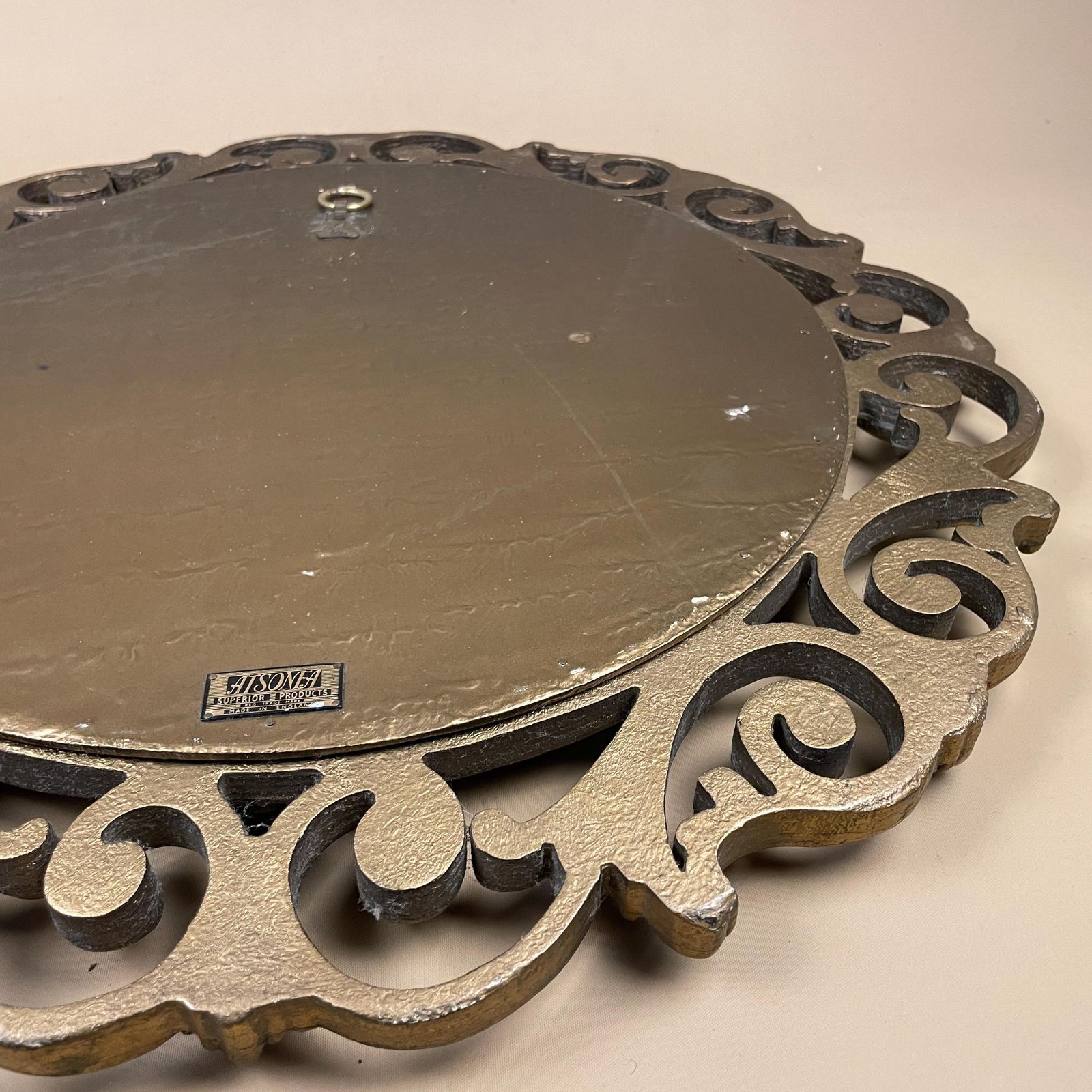 Home Decor Aisonia Gold Round Mirror Ornate Hollywood Regency Wood Resin Frame Rococo Baroque Style Convex Decorative Hallway Made In England photo