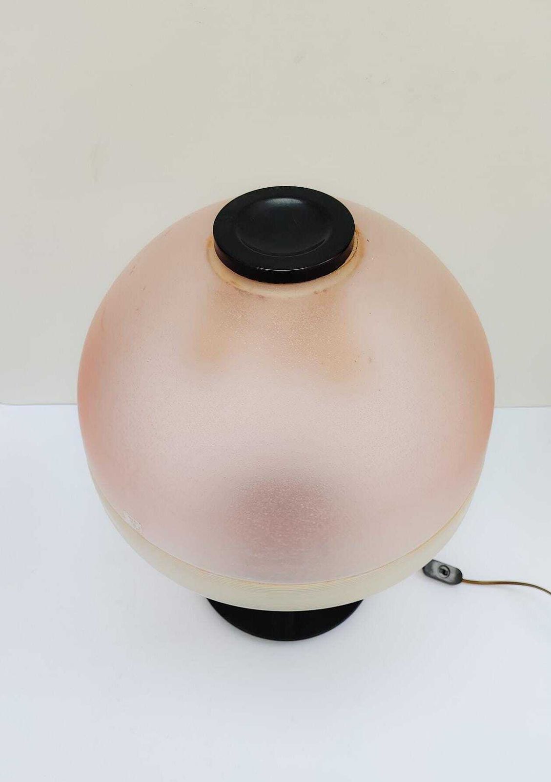 Rare Pink Murano Glass And Lucite Table Lamp From Venini, Designed In The 1980s. Big Size. photo for sale