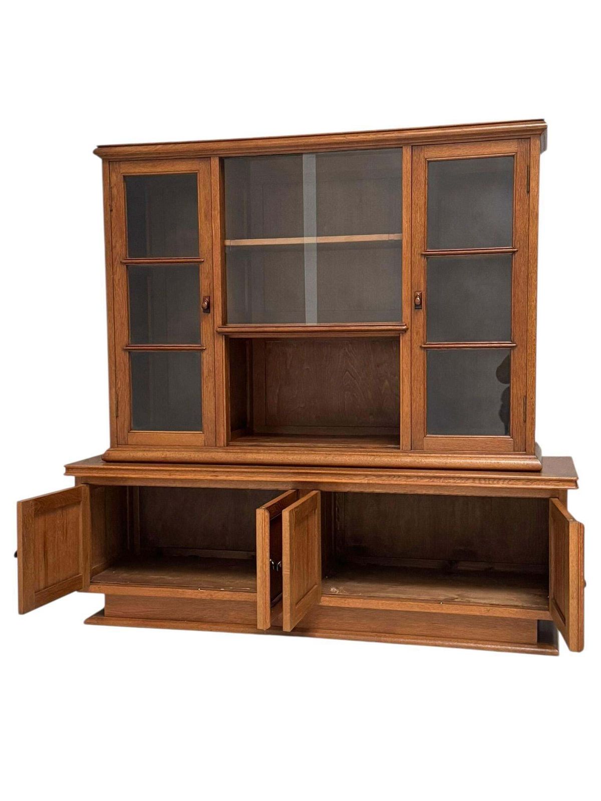 Art Deco Bookcase Or Display Cabinet With Glass Sliding Doors, 1930s photo furniture