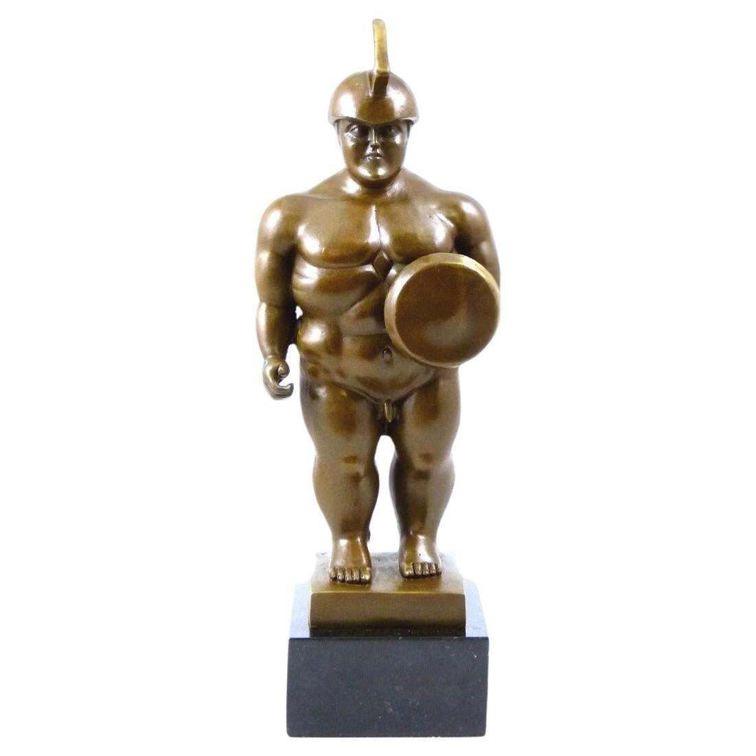 Sculpture Roman Warrior In Bronze, Contemporary Style, 20th Century