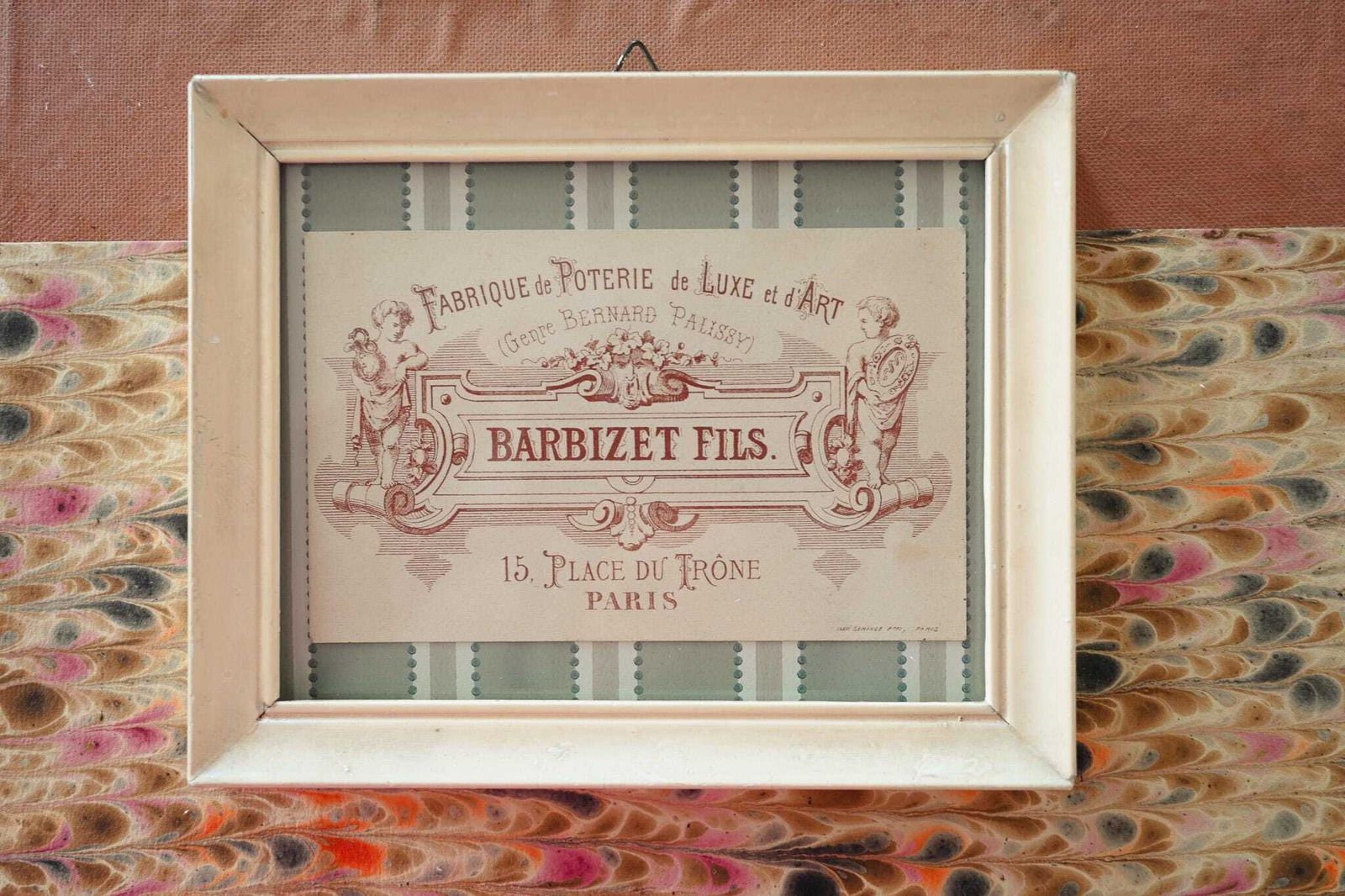 1878 Paris Universal Exhibition Business Card   Barbizet Fils Luxury Porcelain Manufacturer photo for sale