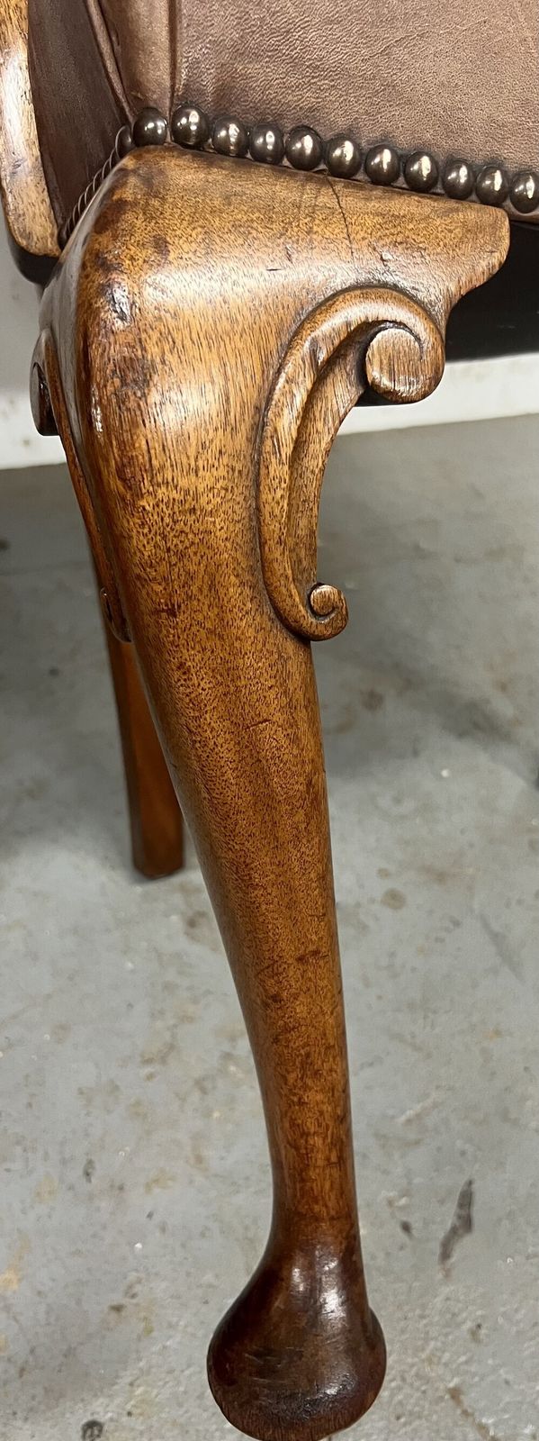 Mahogany & Leather Elbow Desk Chair photo for sale