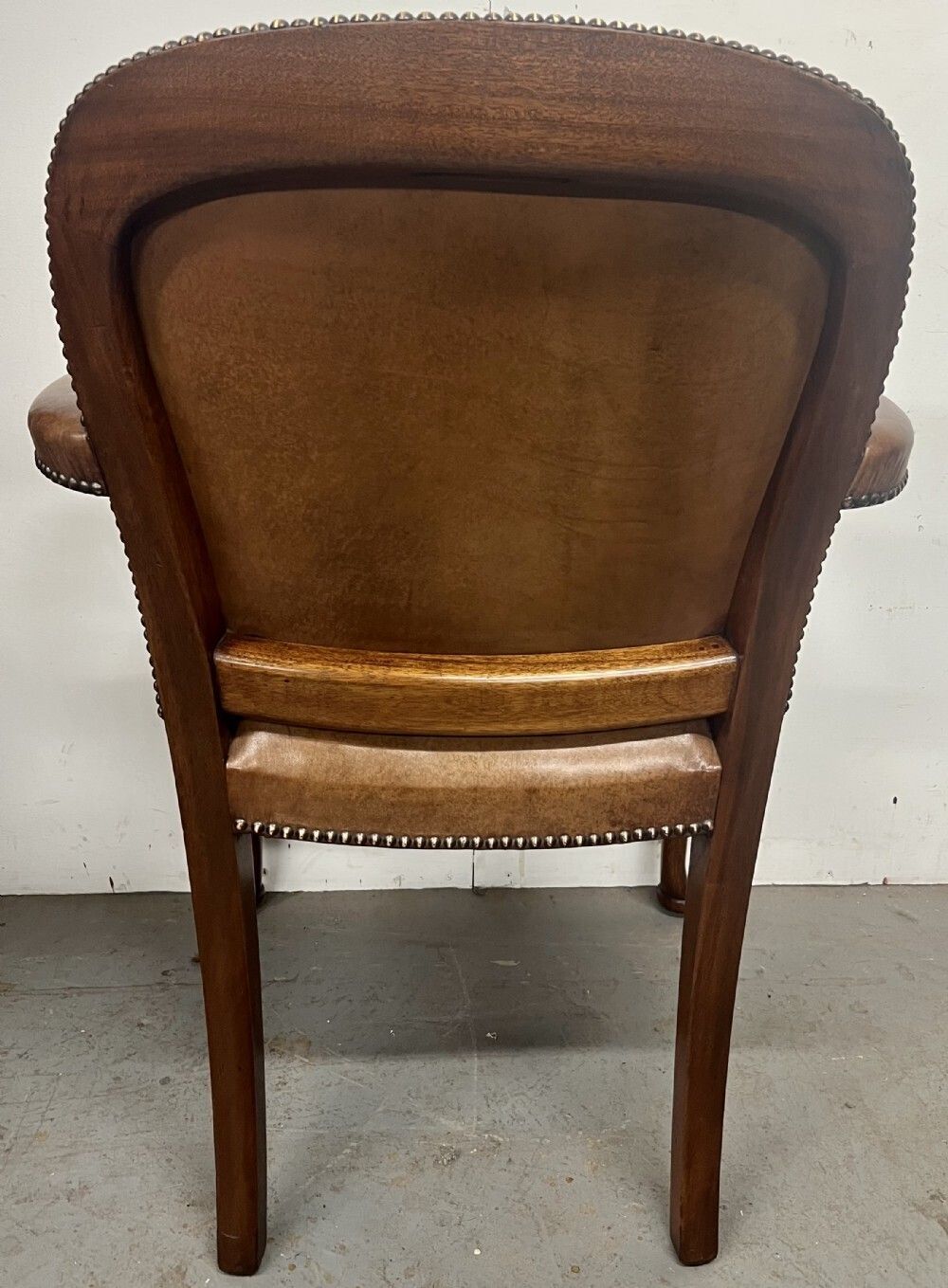 Mahogany & Leather Elbow Desk Chair photo vinterior