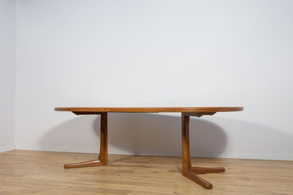 photo for sale Mid Century Round Extendable Dining Table In Teak From McIntosh, United Knigdom, 1960s