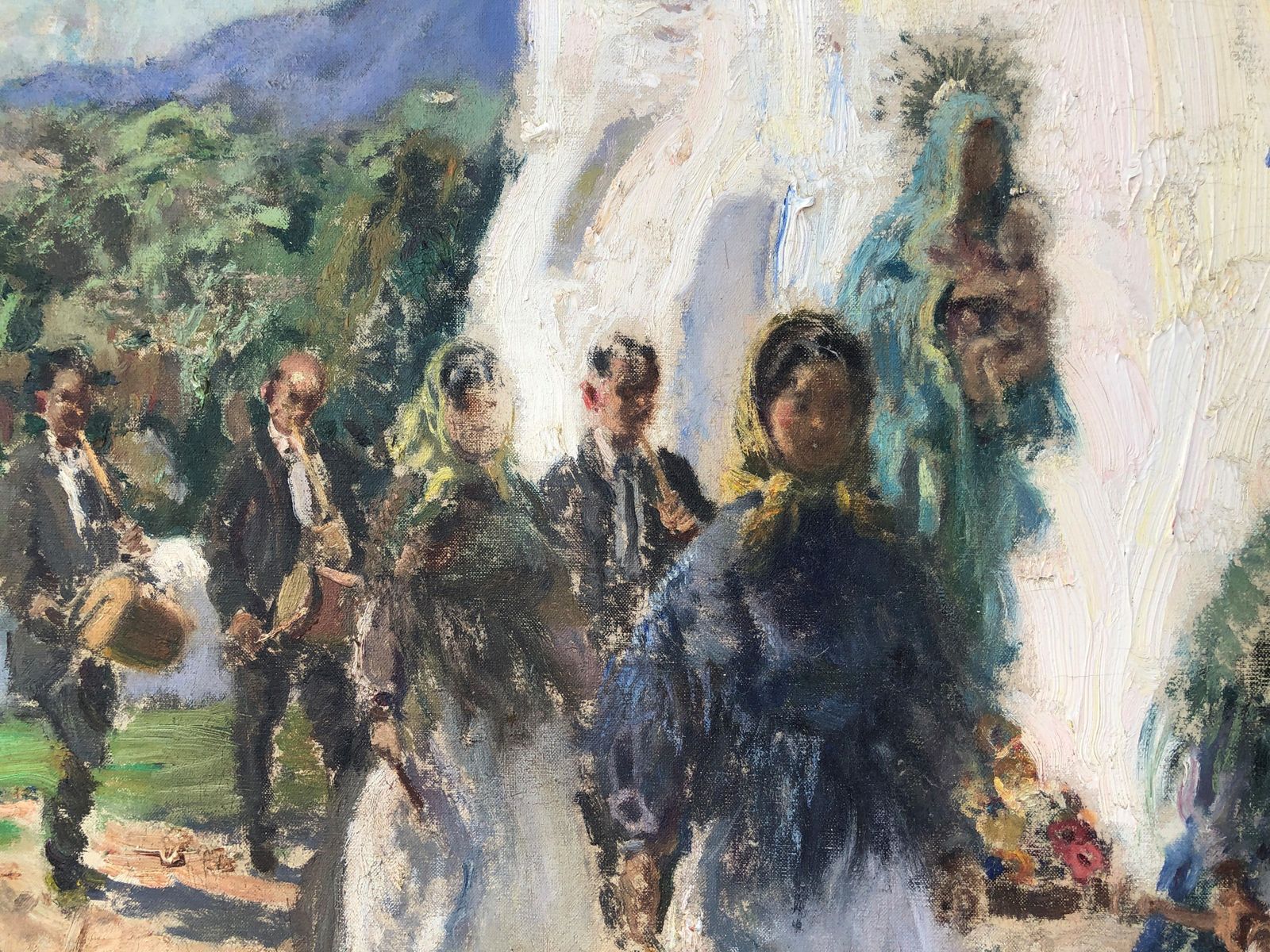 Ignacio Gil Sala Ceremony In Ibiza Spain, Original Oil Painting On Canvas 1960 photo Art