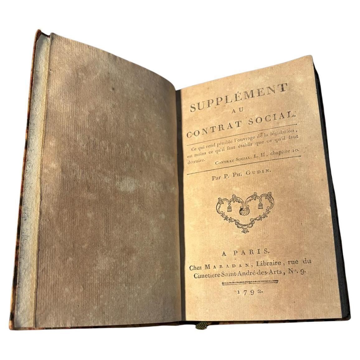 Supplement To The Social Contract Paris 1792 Gudin