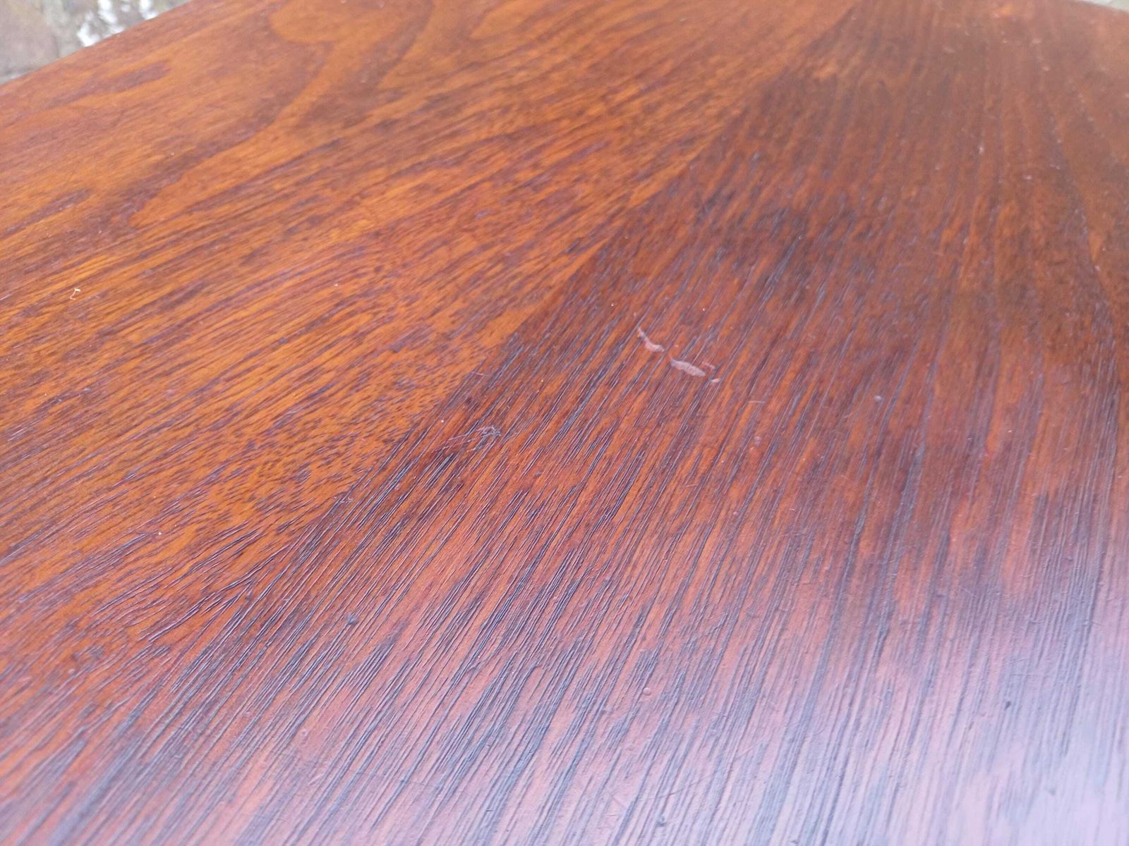 photo vinterior Vintage Retro 1920s–30s Oak Art Deco Occasional Or Coffee Table – Hexagonal Top, Chunky Cross Stretchers, Restored & Polished Finish