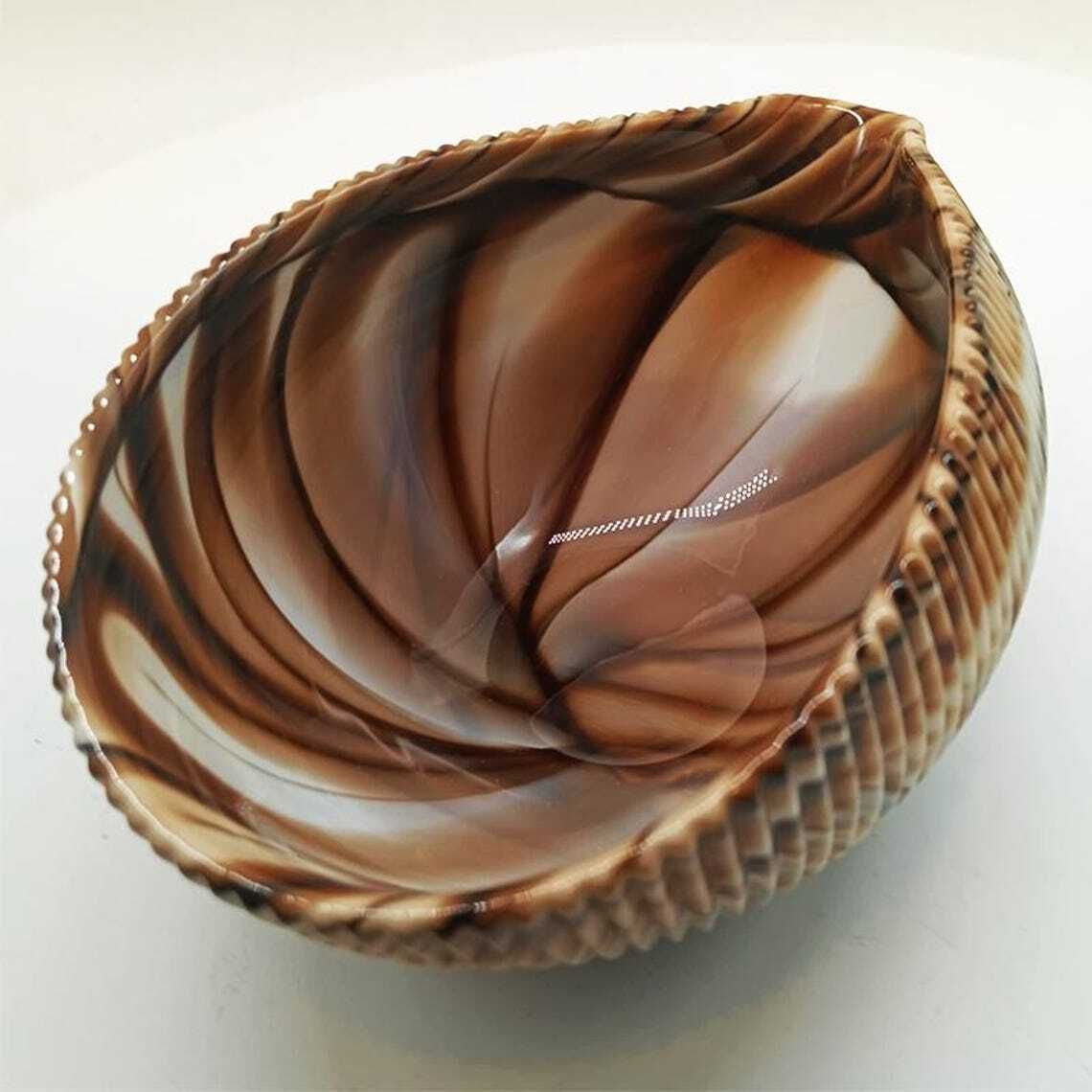 1970s Shell Ashtray   Empty Pocket In Hand Worked Murano Art Glass. Made In Italy. Original Label   18 Cm / 7.08 Inches. photo 282.0