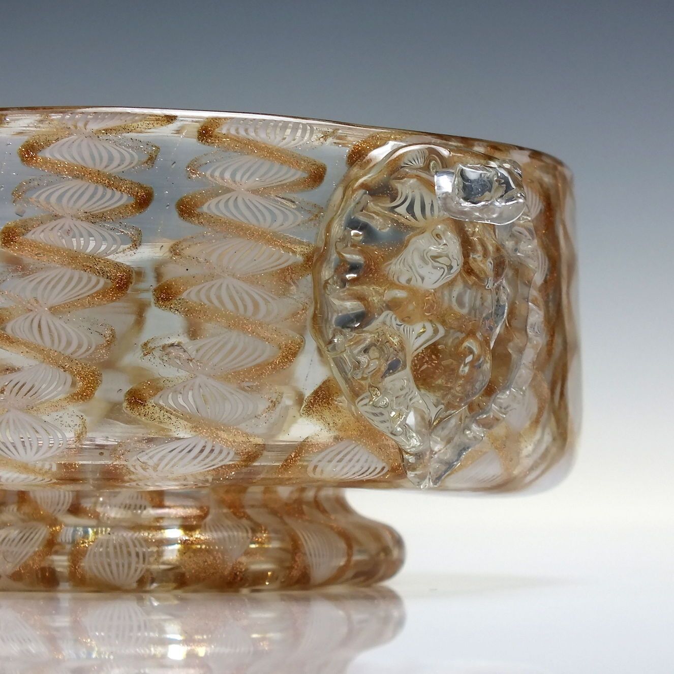 Rare Salviati & C. ‘Cherub’ Zanfirico Filigrana Glass Bowl C1859 72. photo 220.0