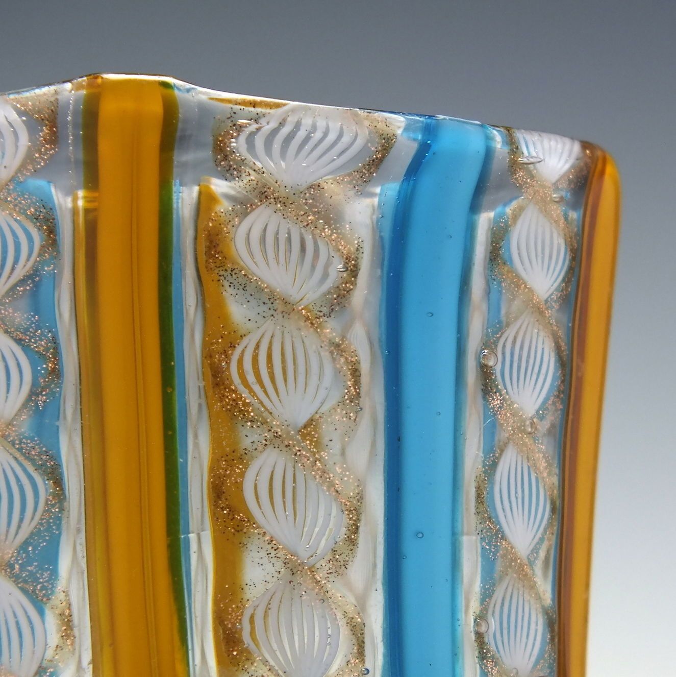 Venetian Salviati & C. Zanfirico Aventurine Glass Vessel 1859 90. photo Home Decor