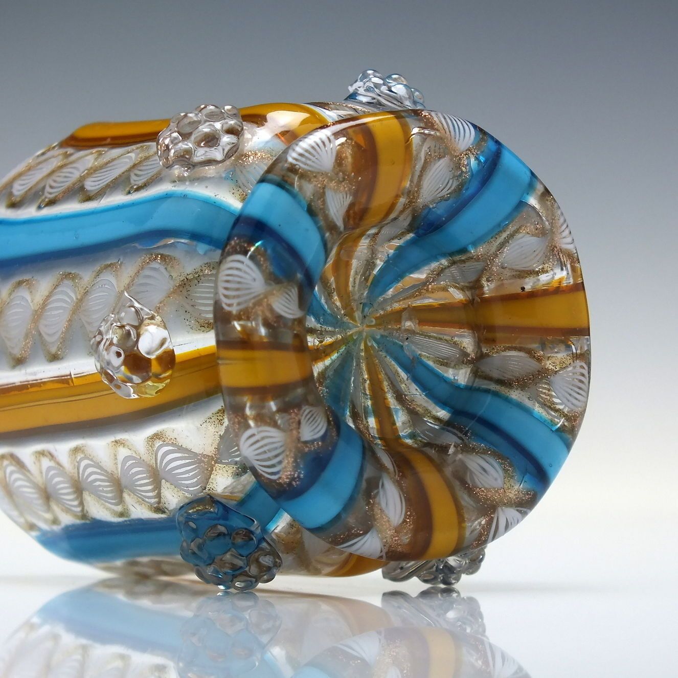 Venetian Salviati & C. Zanfirico Aventurine Glass Vessel 1859 90. photo buy