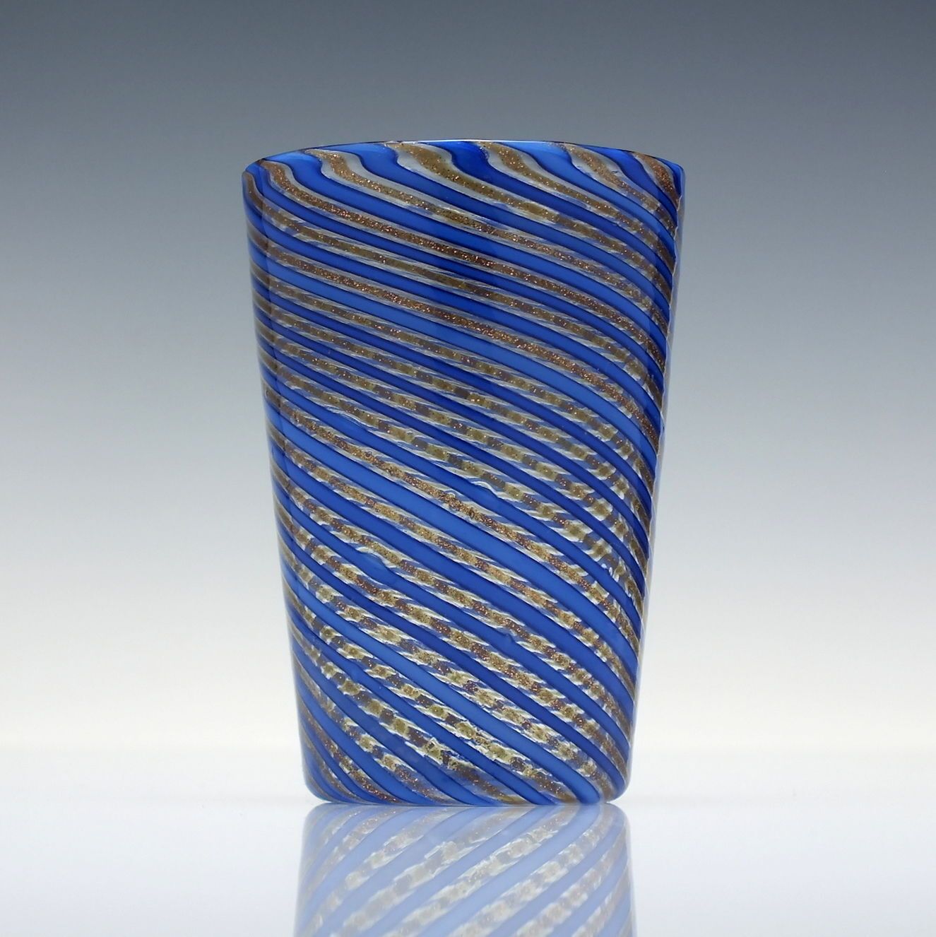 Venetian Salviati & C. Mezza Filigrana Aventurine Glass Tumbler C1870. photo for sale