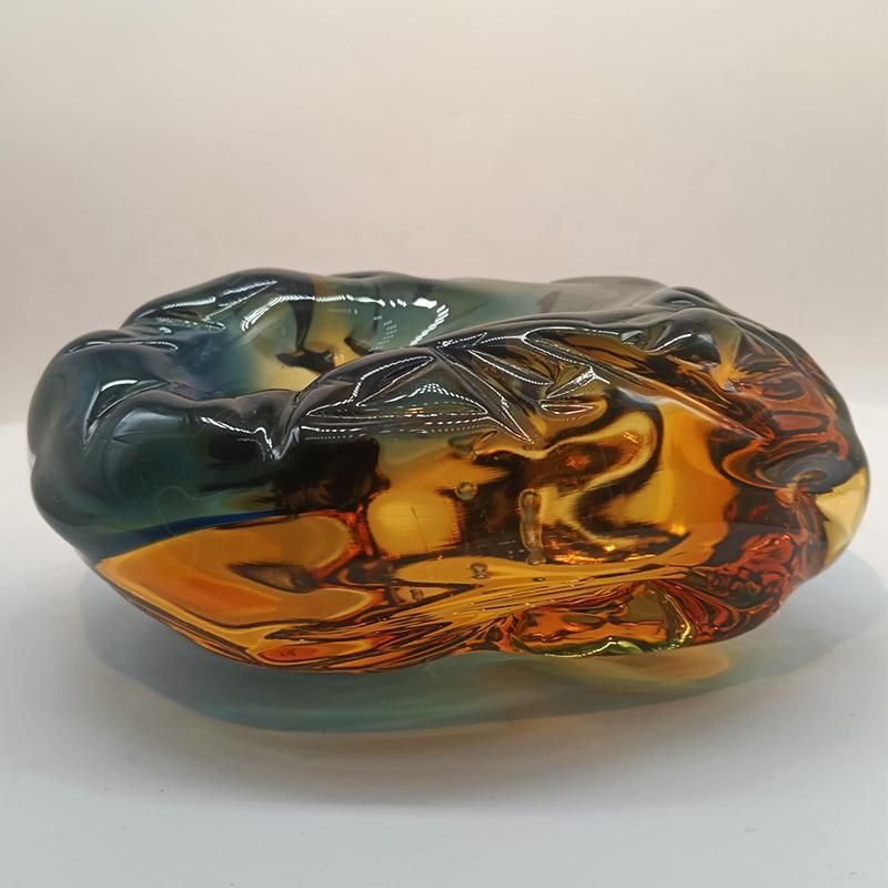 1950s Big Ashtray Completely Hand Blown And Handcrafted In Murano Glass, Made In Italy