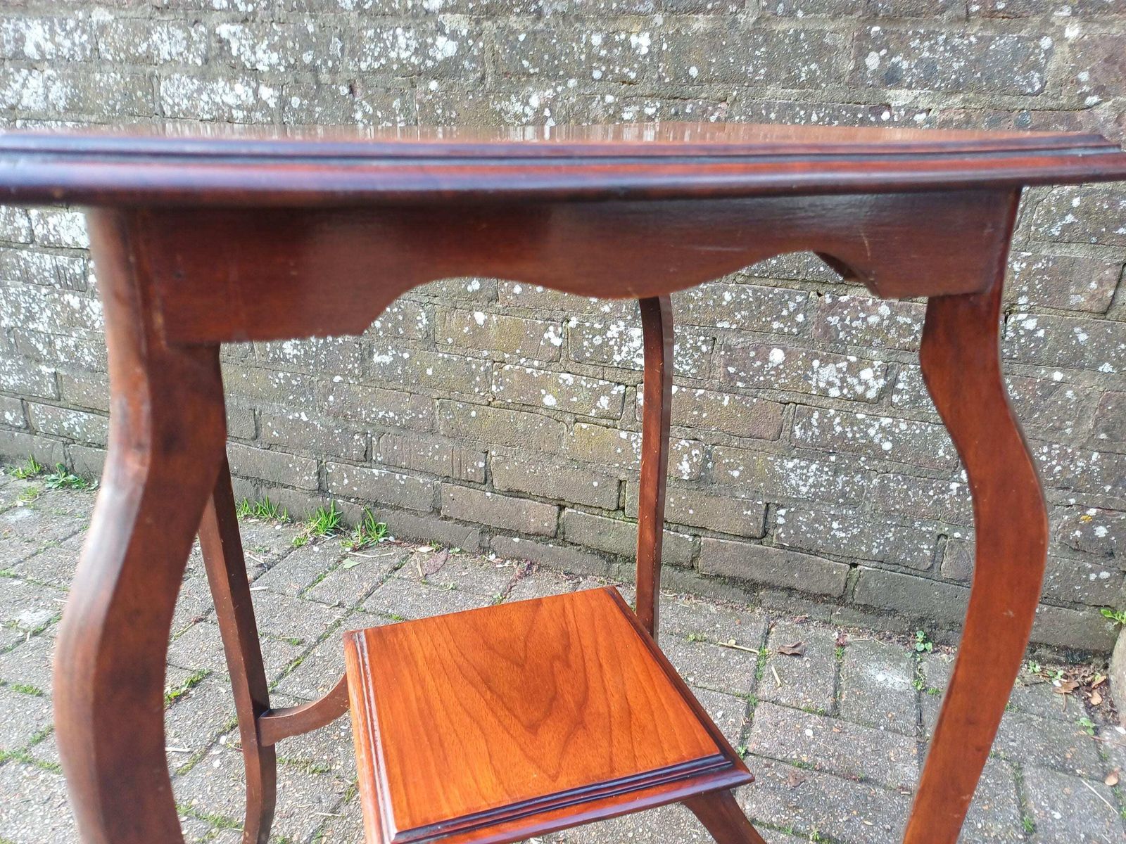 Antique Late Victorian Edwardian Solid Mahogany Side Table Elegant Occasional Table With Shelf Beautiful Grain Quality English Furniture photo vintage
