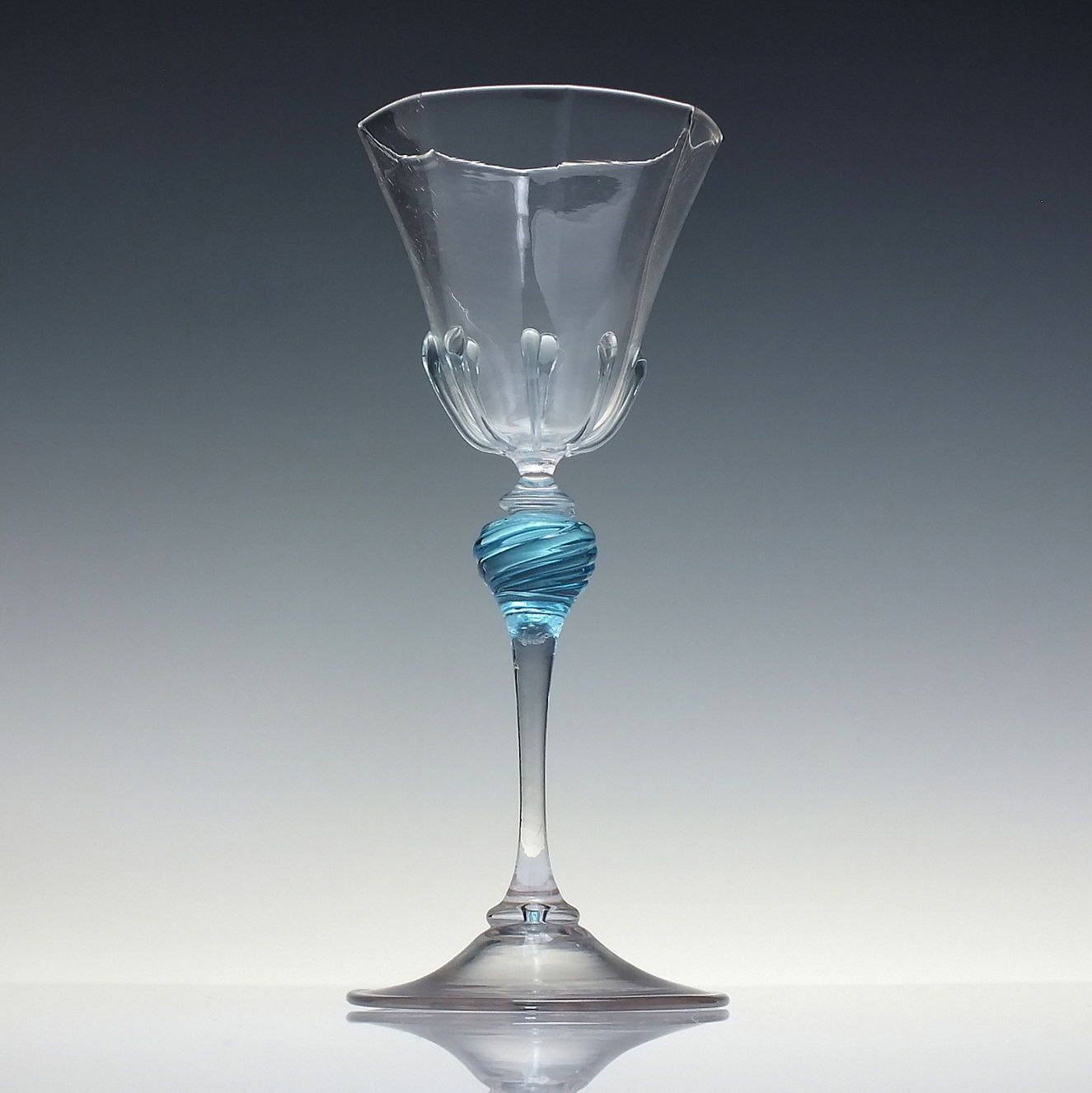 Salviati Venetian Renaissance Revival Wine Glass C1910.