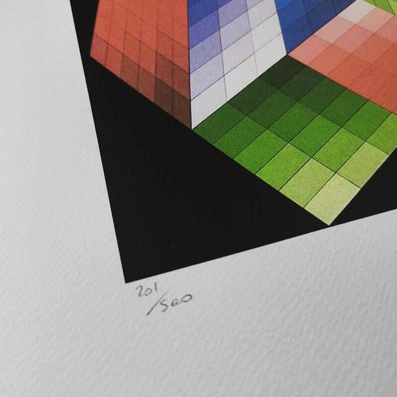 1970s Victor Vasarely Limited Numbered Edition Lithograph. photo Art