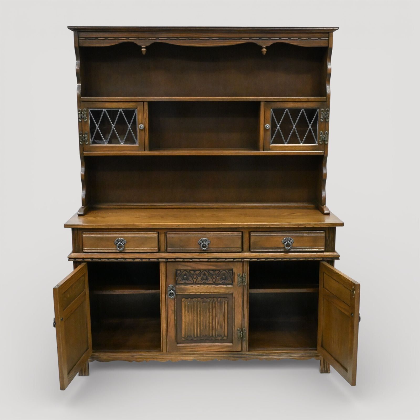 Old Charm Oak Dresser In Light Oak Finish Tudor Style 4ft 6" W Free Uk* Delivery photo for sale