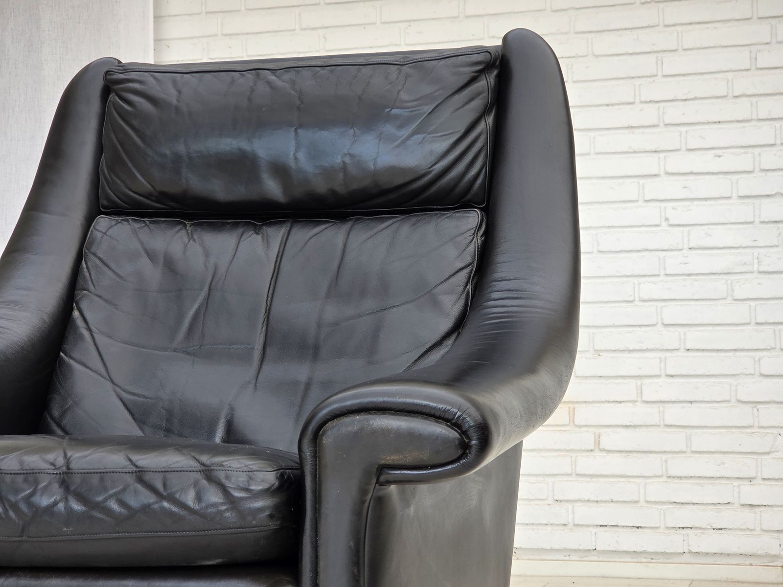 1960s, Danish Highback Armchair By Aage Christensen, Furniture Leather. photo 1490.0