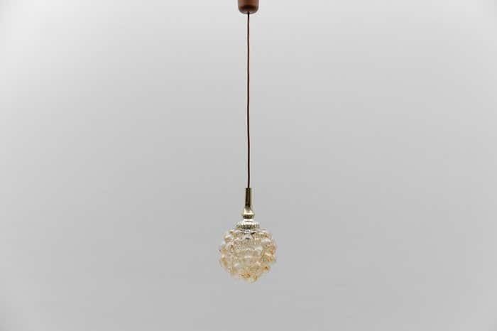Petit Amber Bubble Glass Ceiling Lamp By Helena Tynell Limburg Germany 1960s photo furniture