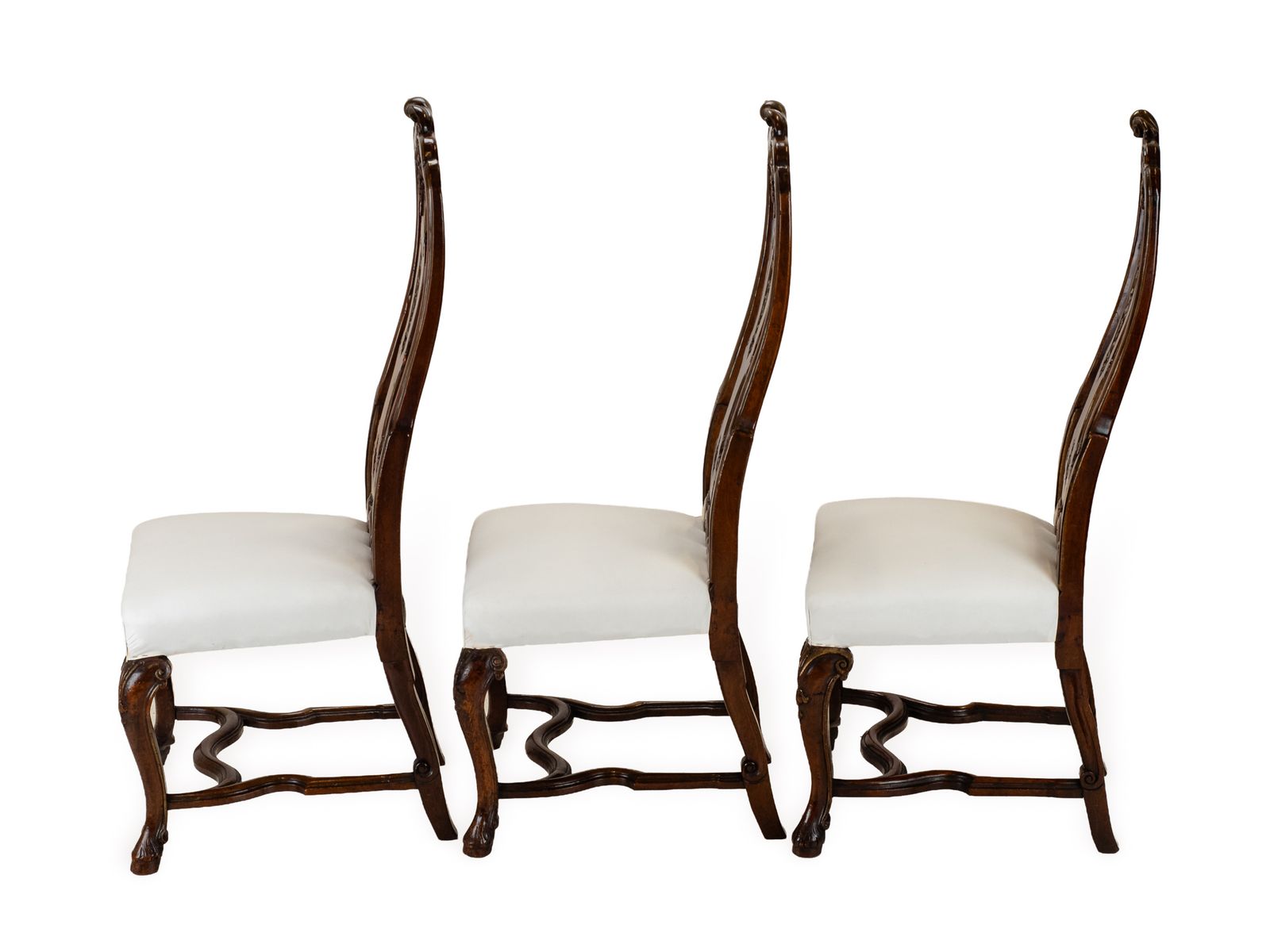 Set Of Six Anglo Dutch Walnut & Parcel Gilt High Back Dining Chairs In The Late 17th Century Queen Anne Taste, In The Manner Of Daniel Marot photo 2750.0