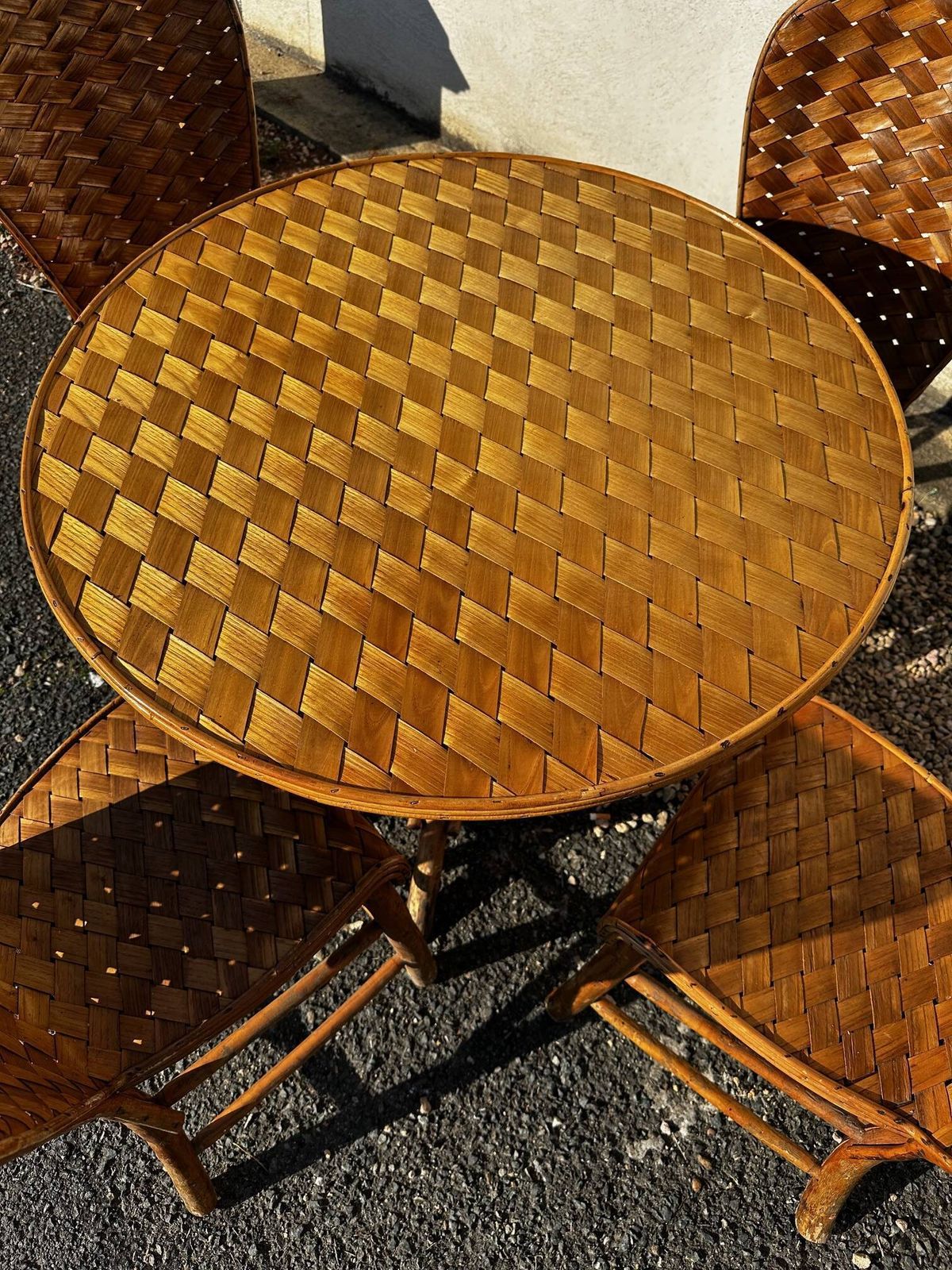 Rattan And Chestnut Living Room Set photo furniture