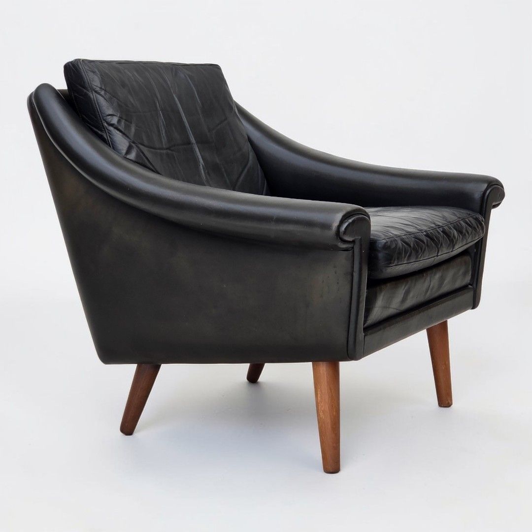 Ca. Jaren 1960, Deense Fauteuil Van Aage Christensen, Meubelsleder.