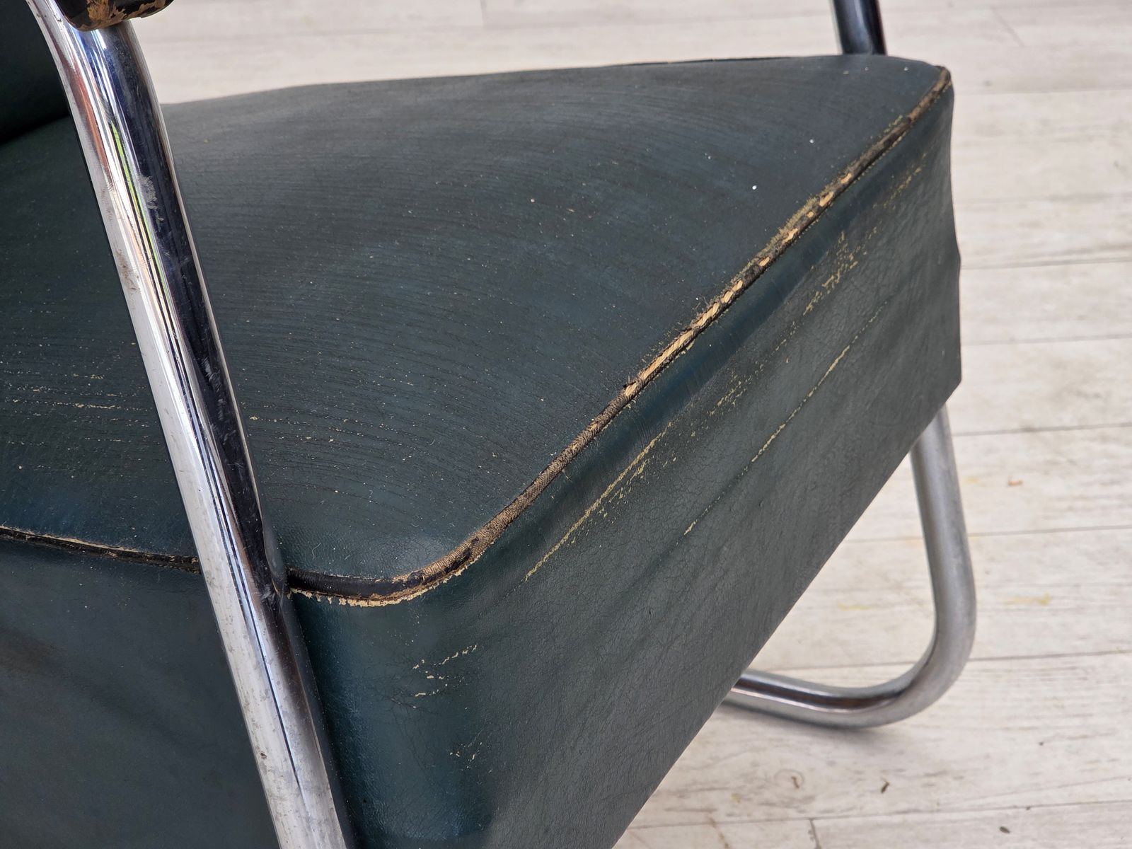 1950s, Scandinavian Armchair In Bauhaus Style, Original Condition. photo 940.0