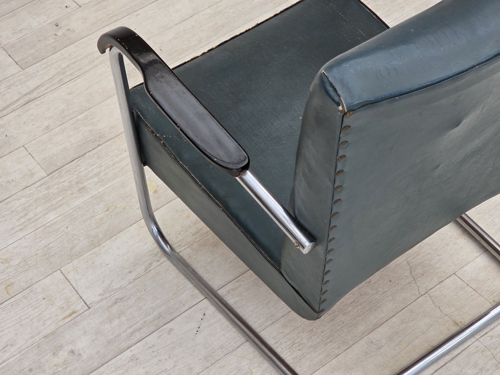 photo buy 1950s, Scandinavian Armchair In Bauhaus Style, Original Condition.