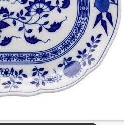 Porcelain Creamer Sugar Tray | Oval Blue Onion | Hutschenreuther Zwiebelmustrer photo vintage