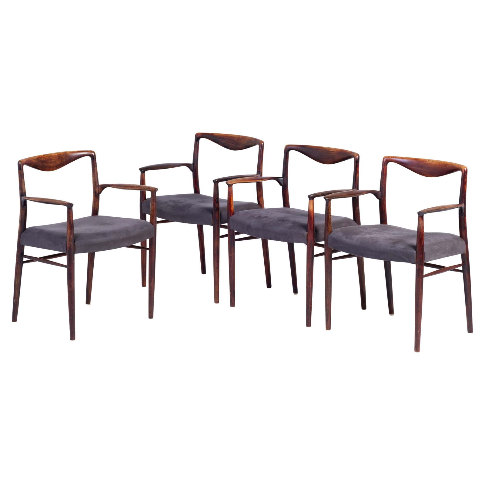 Fauteuils In Palissander Van Kai Lyngfeldt Larsen, Jaren 1960, Set Van 4